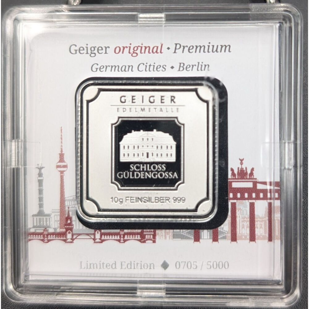 Geiger 10g Silver Bar – Berlin Limited Edition 0705/5000 – 999 Fine